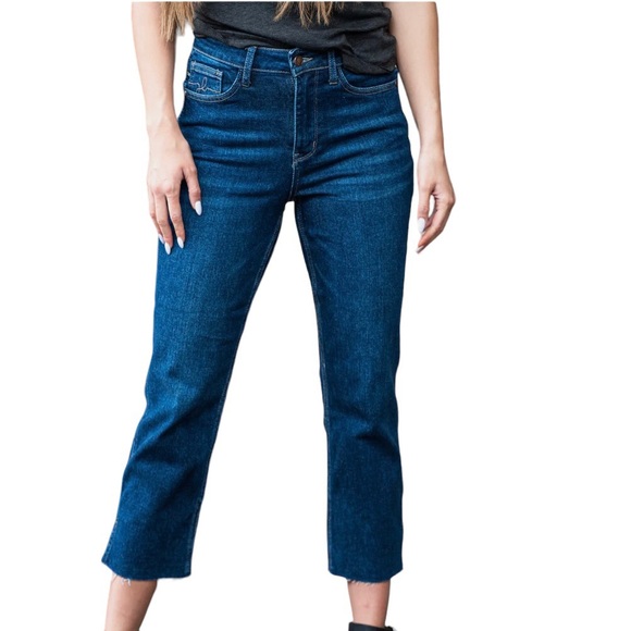 Judy Blue Jeans Nwt Judy Blue Joan High Rise Croppedstraight With Ankle Slit Jeans Size 2w
